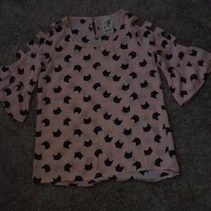Pink with cats blouse from lily bleu